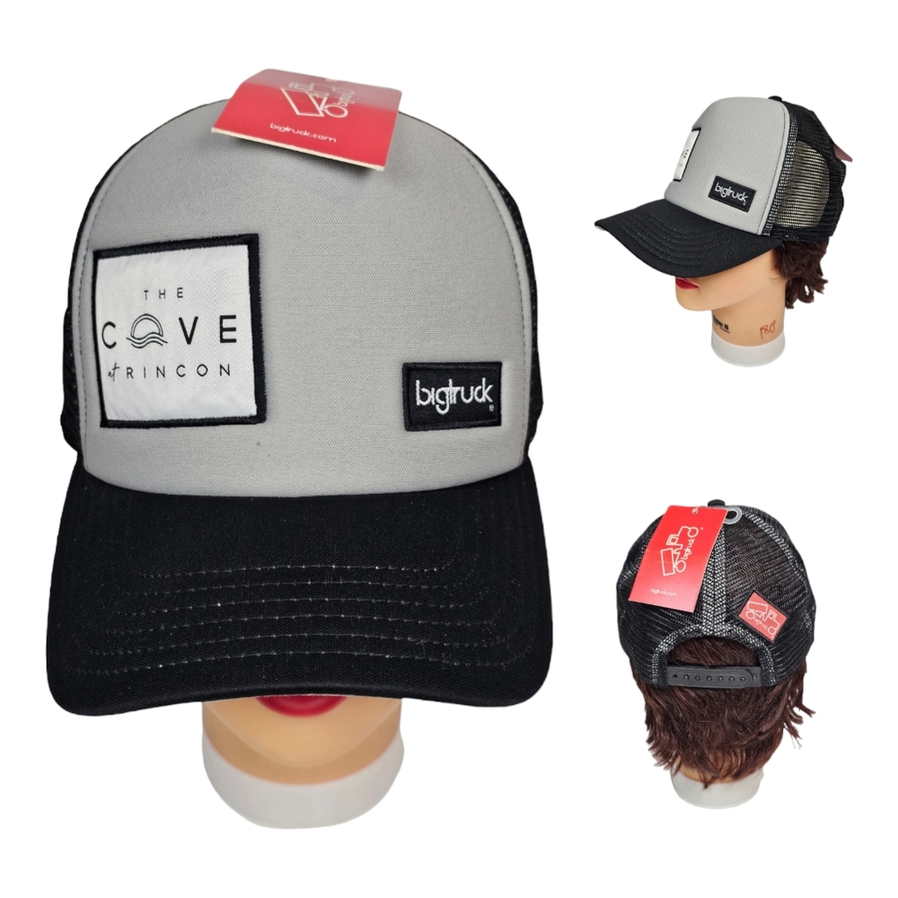 The Cove at Rincon BigTruck Patch Hat‎ Gray Black Trucker Ski Mesh Snapback Cap